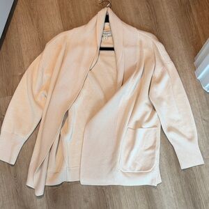 Burberry Cream Shawl Collar Open-Front Cardigan